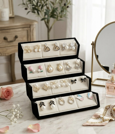 Korean earrings set Pearl Alloy, Zinc Stud Earring
